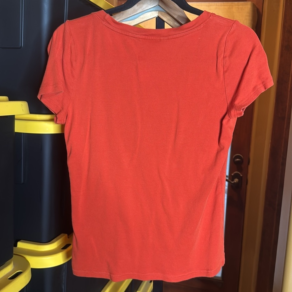 Vintage Y2K Lauren Ralph Lauren Orange Cap Sleeve Baby Tee Size Medium - Picture 7 of 8